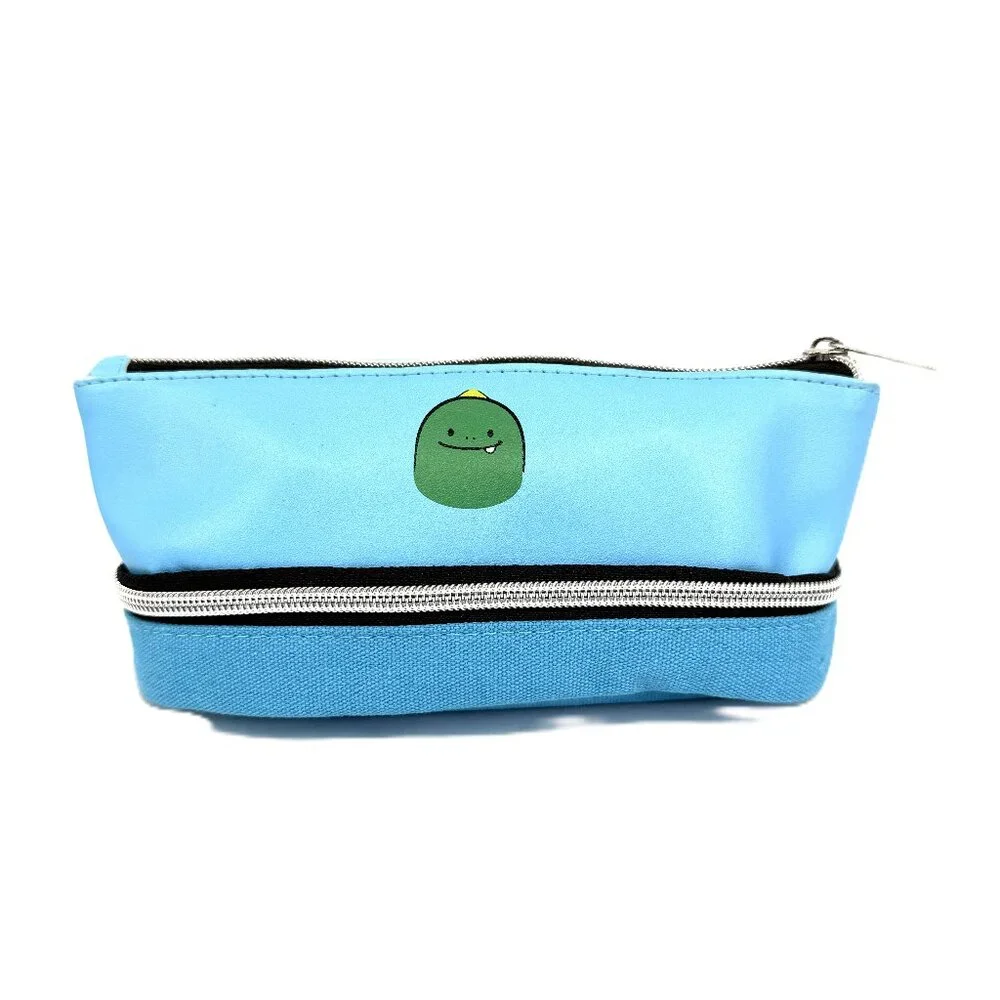 Unbranded Dinosaur Pencil Case Blue Double Layer
